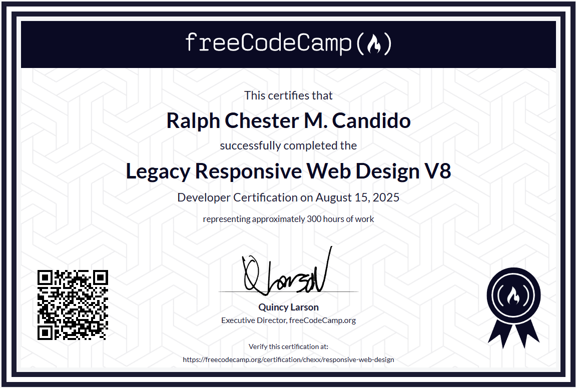 Legacy Responsive Web Design V8 Certificate